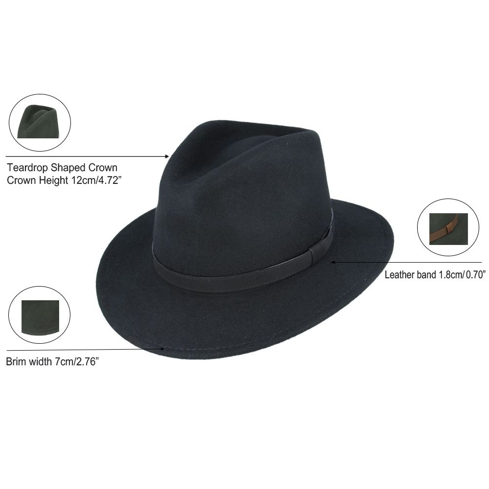Black Fedora Hat