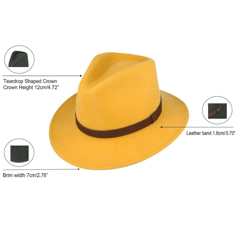Mustard Fedora Hat