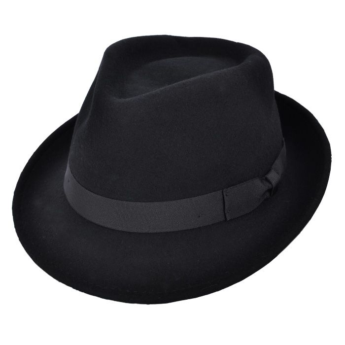Black Trilby Hat