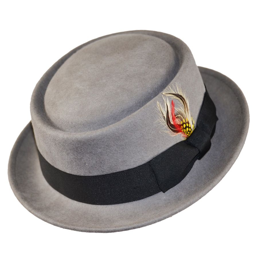 Grey Pork Pie Classic Hat