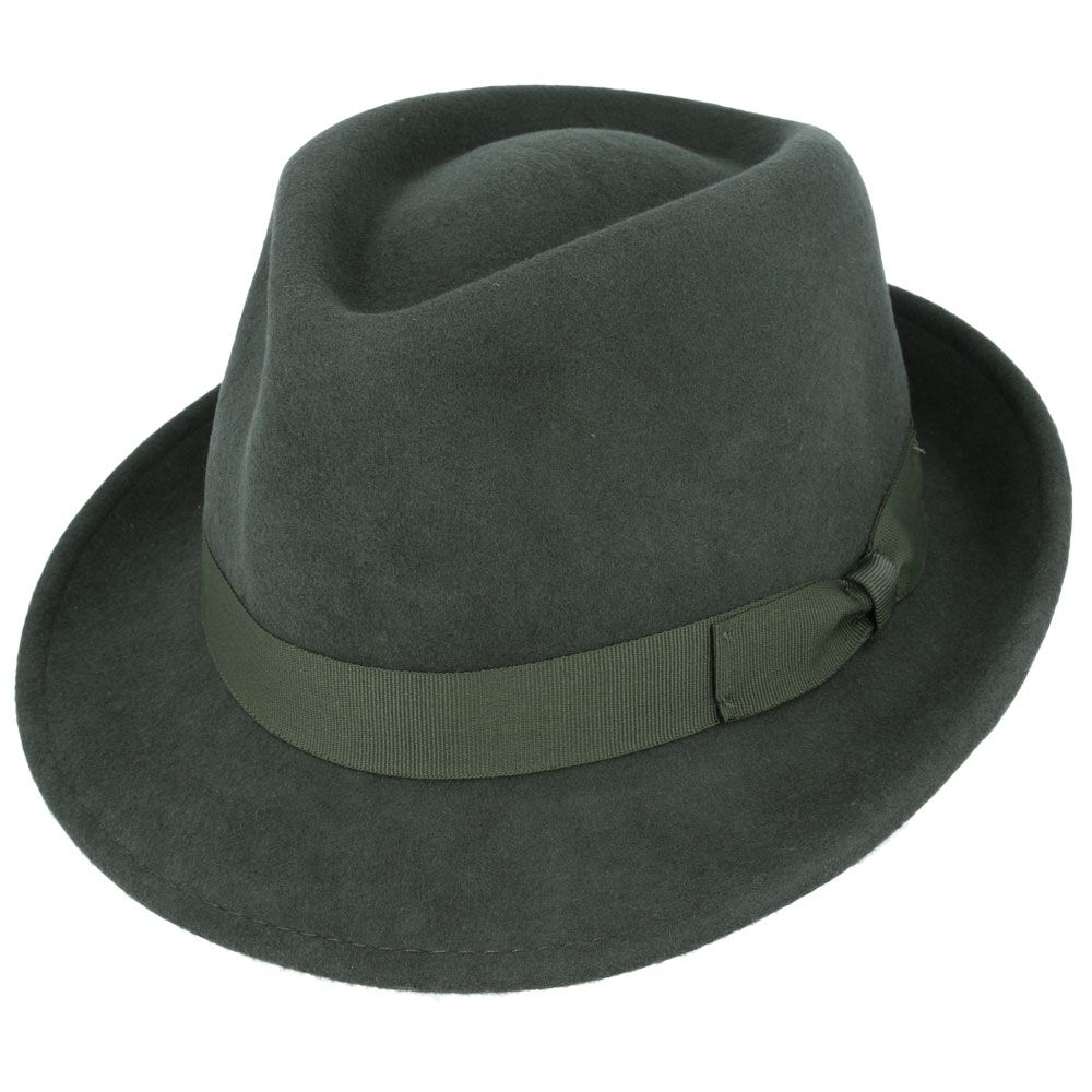 Dark Green Trilby Hat